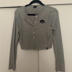 Gray Button-Up Women's Cardigan